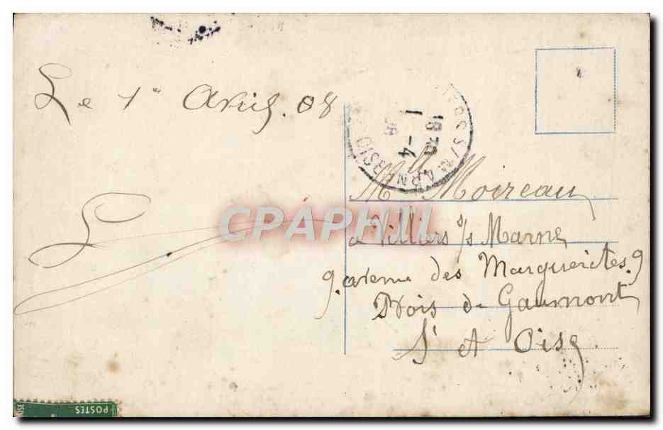 Jeune femme en robe de printemps — texte imprimé et décoratif — éditeur D.L.G. n° 287/2 — Reverso
