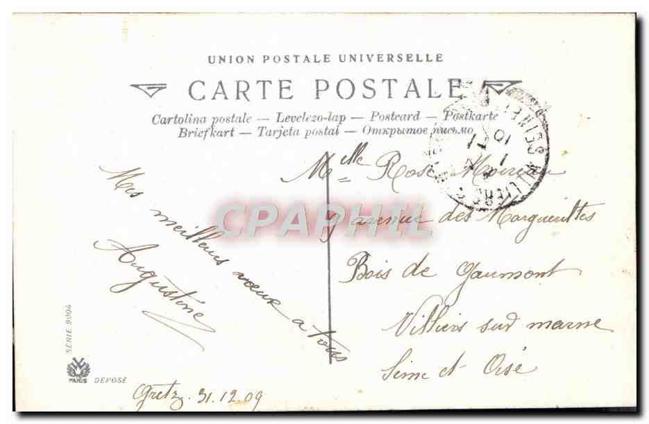 CPA Fantaisie Bonne annee Sabot — Rückseite