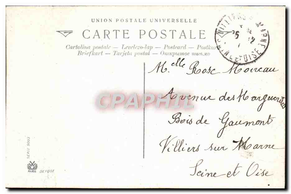 CPA Fantaisie Noel Houx — Rückseite