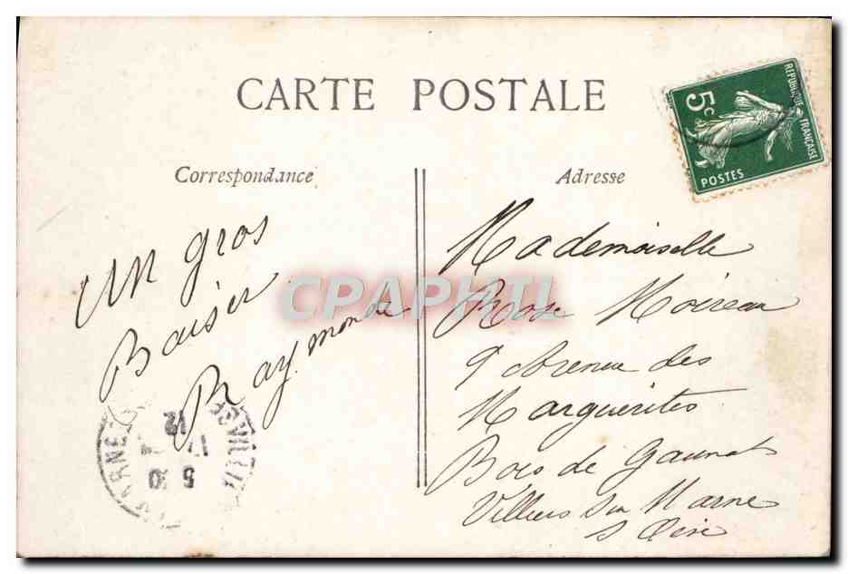 CPA Fantaisie Femme Enfant — Verso