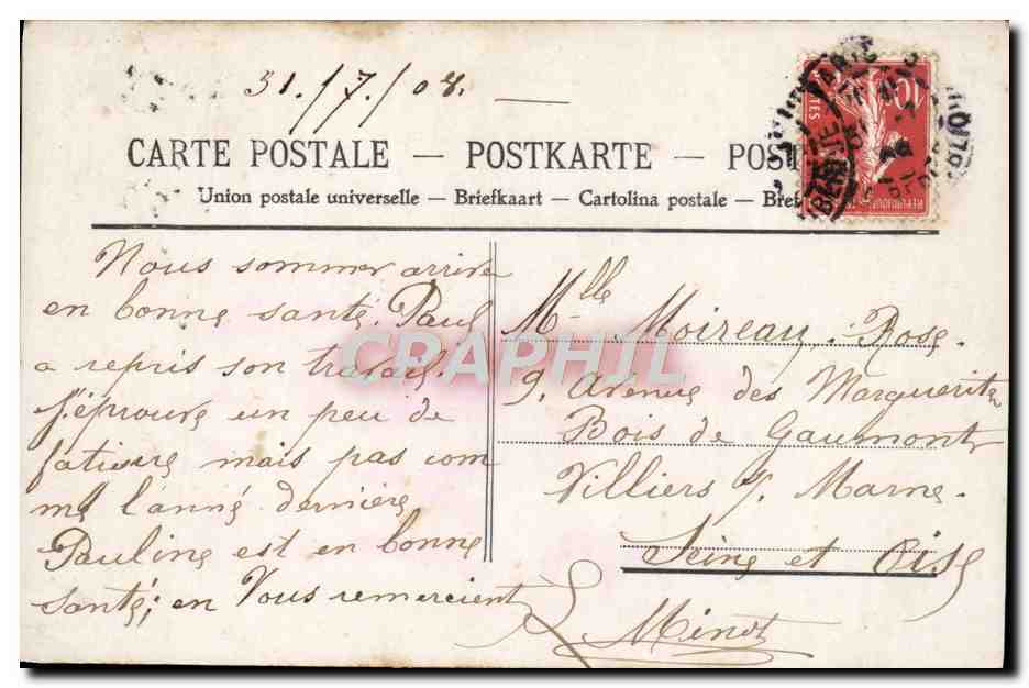 CPA Fantaisie Bon Voyage Oiseau — Back