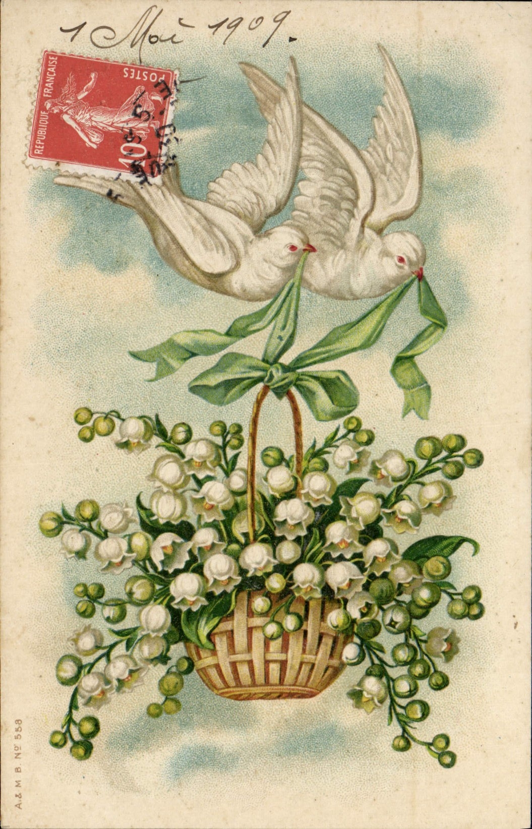 CPA Fantaisie Fleurs Colombes Muguet 
