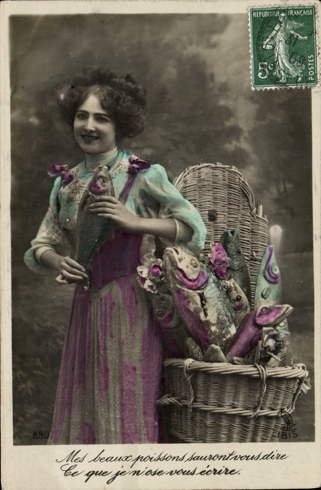 CPA Fantaisie Femme Poissons
