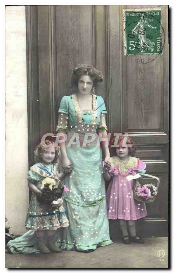 CPA Fantaisie Femme Enfants