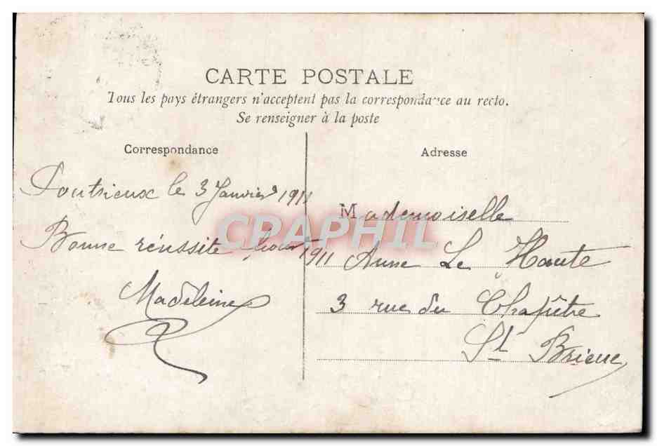 Femme tenant un télégramme — Bonne Année — CIRCÉ n°5046 — Verso