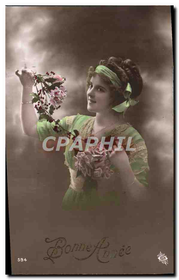 CPA Fantaisie Femme Bonne Annee