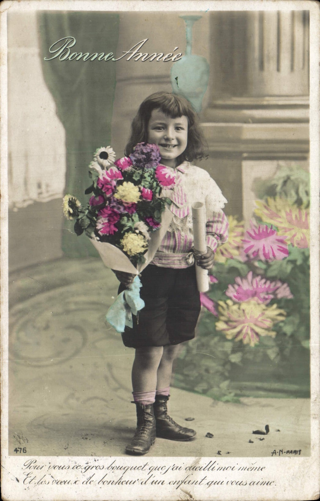 CPA Fantaisie Enfant Bonne Annee