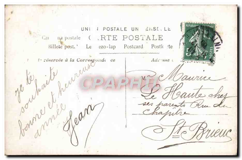 CPA Fantaisie Femme Bonne Annee — Verso