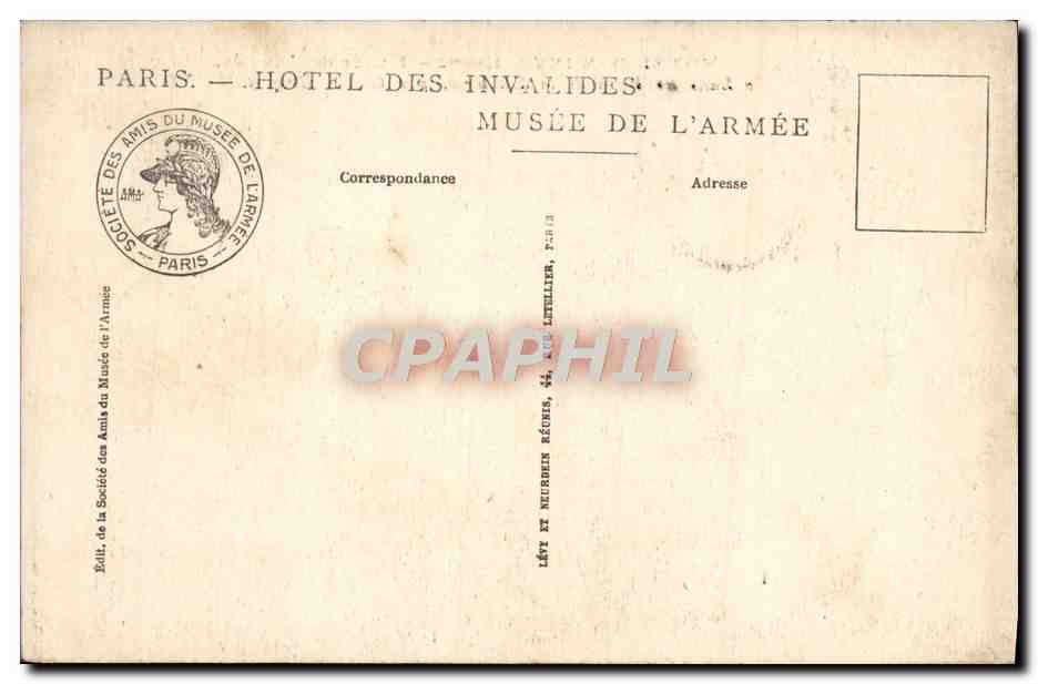 CPA Hotel Des Invalides Musee De I'Armee Dans les boues de la Somme Gaston Broquet Militaria  — Back