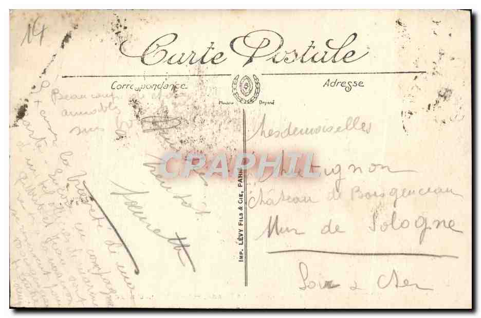 CPA Trouville Les Villas De La Plage Voiture a chevre Enfant — Back
