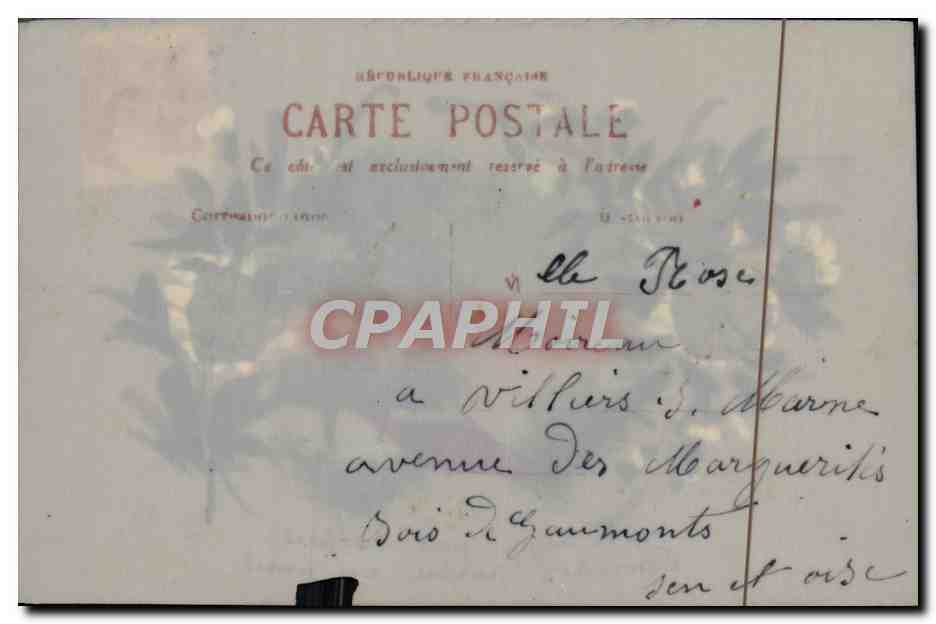 CPA Fantaisie Fleurs (carte transparente) — Rückseite