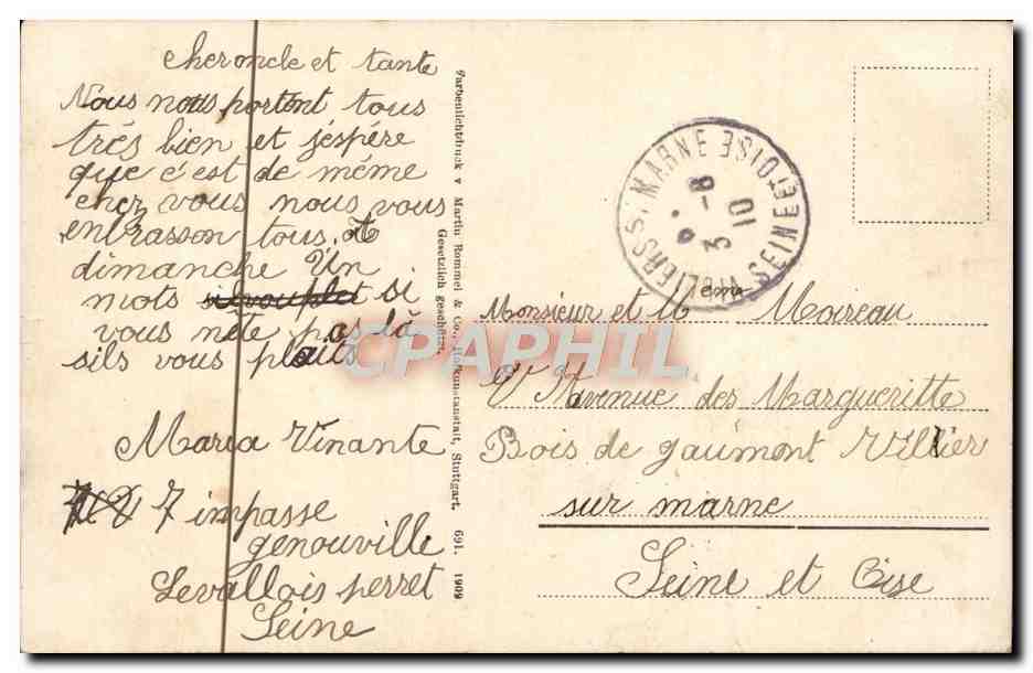 CPA Fantaisie Fleurs — Back