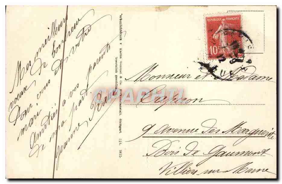 CPA Fantaisie Fleurs — Verso