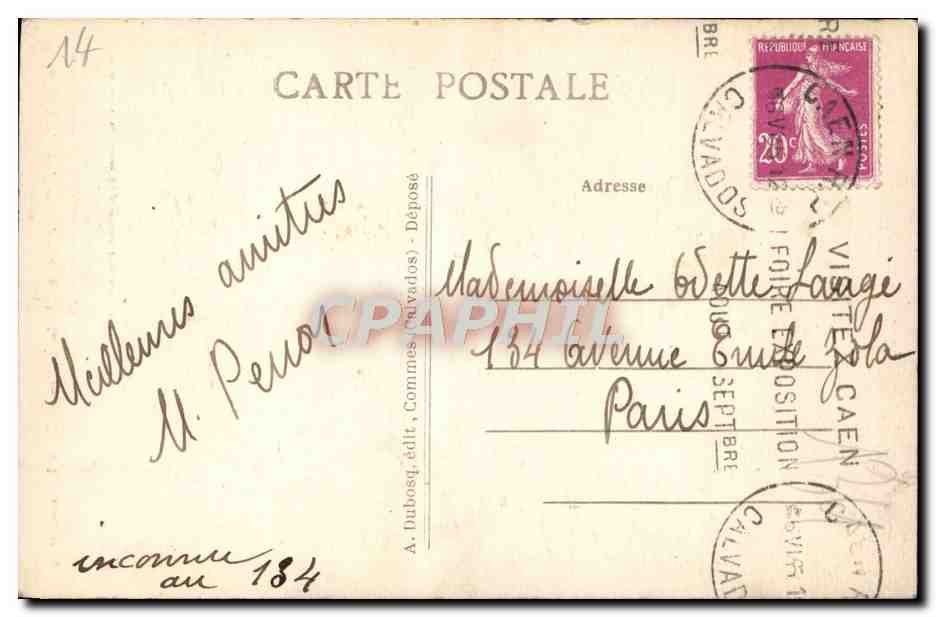 CPA Longues Jeune Demoiselle De Fontenailles — Verso