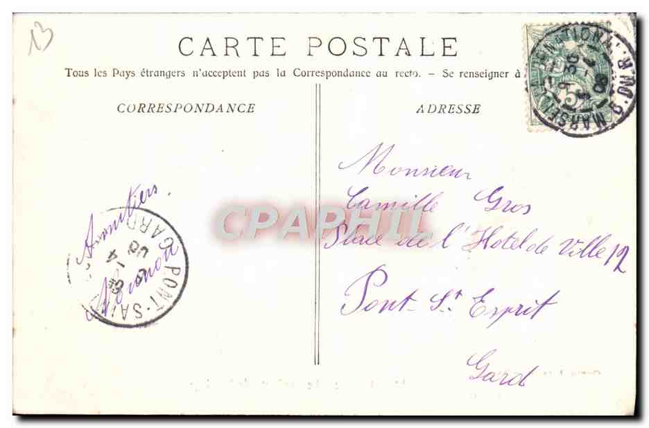 CPA Marseille Le Prado Vu De La Plage — Rückseite