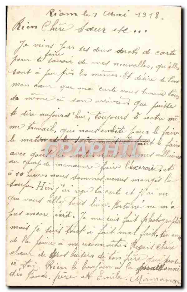 CPA Fantaisie Fleurs — Back