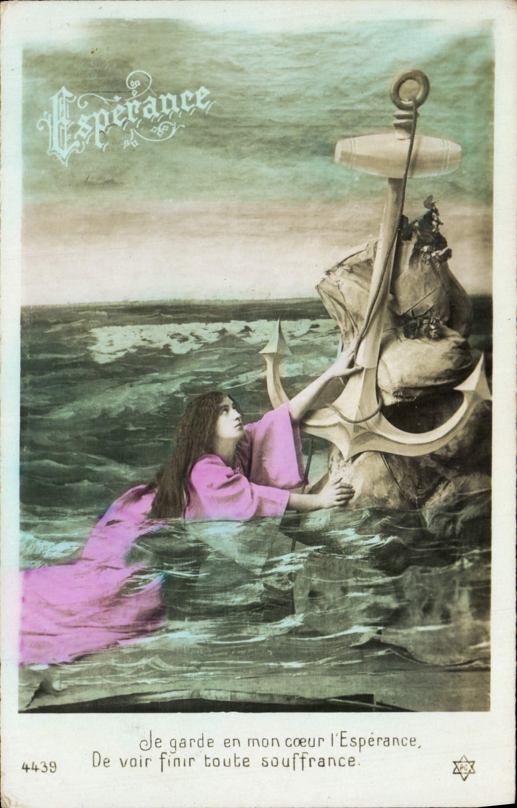 CPA Fantaisie Femme Esperance Ancre de mer