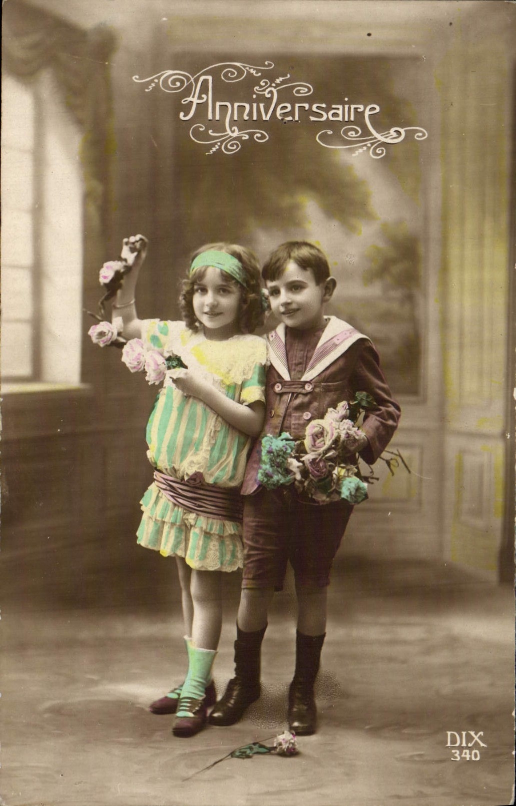 CPA Fantaisie Enfants Anniversaire 