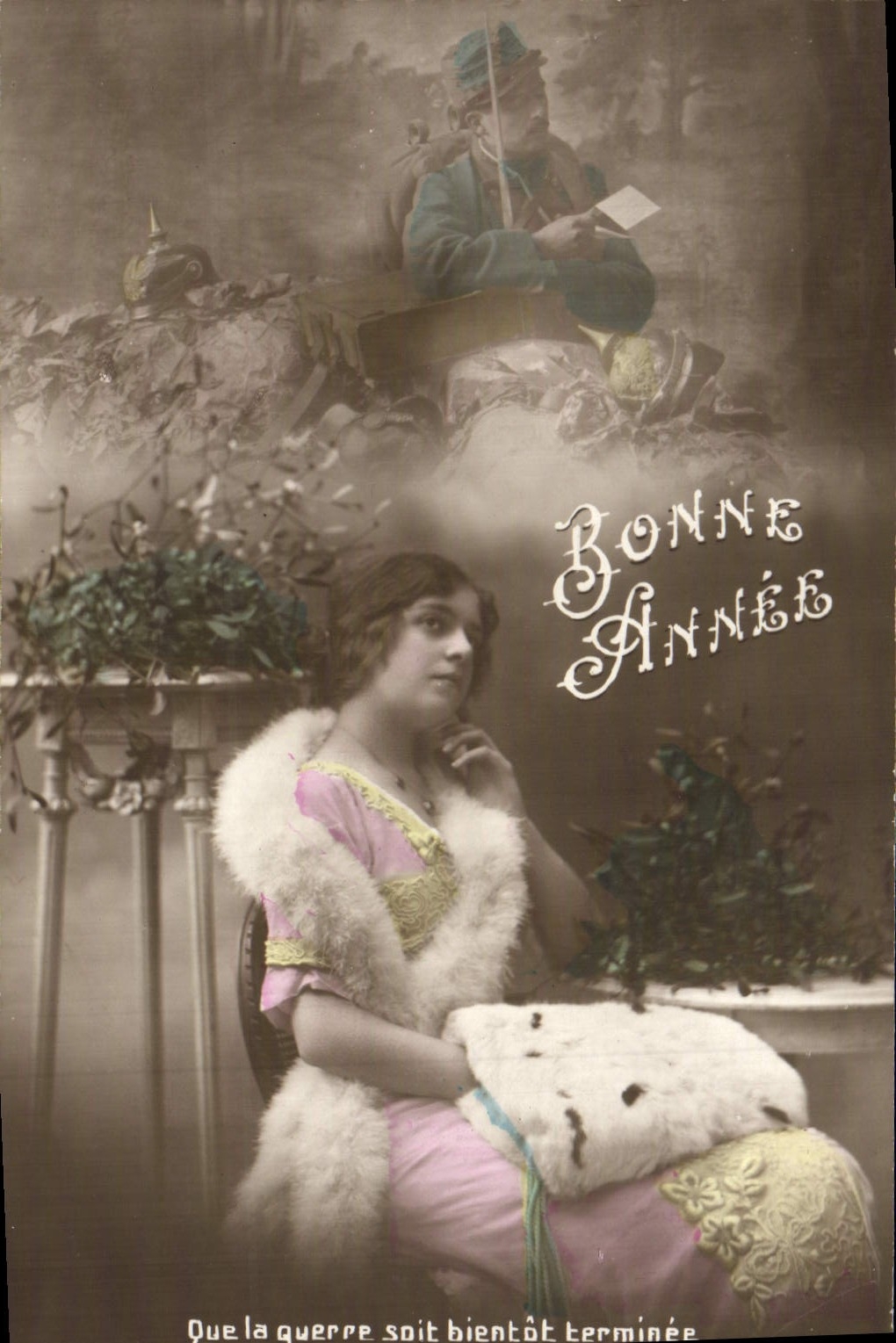 CPA Fantaisie Femme Soldat Militaria Bonne Fete 