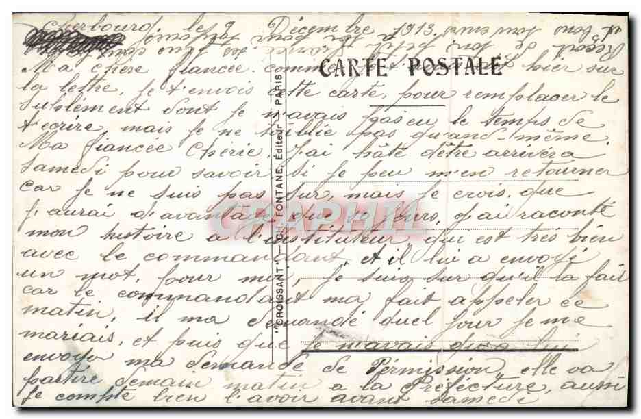 CPA Fantaisie Femme Soldat Militaria Croix Rouge Infirmiere Sur le Champ de Bataile au mepris de la mort  — Rückseite