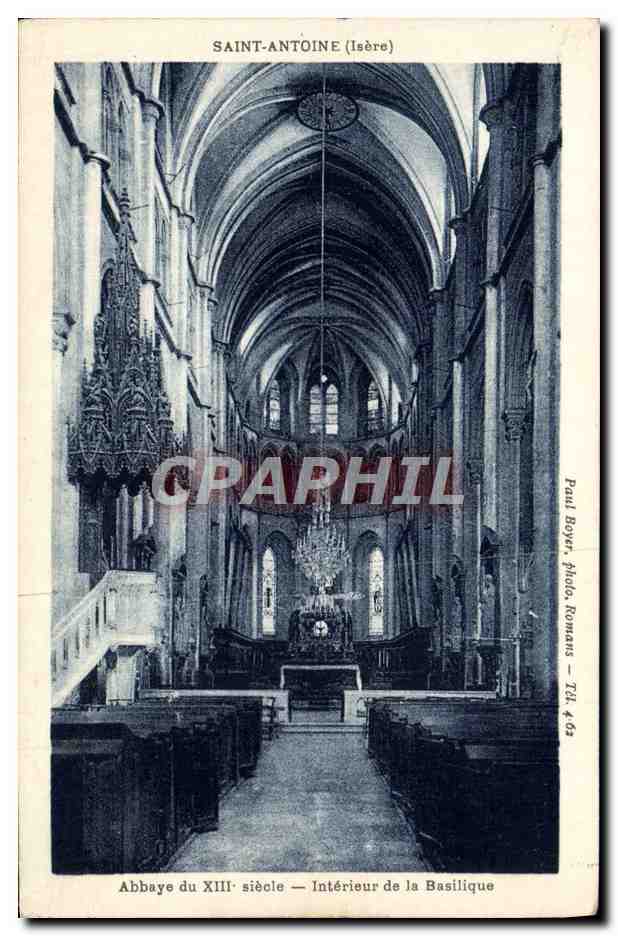 Saint-Antoine (Isère) — Abbaye du XIIIe siècle — Intérieur de la Basilique — Paul Boyer, photo. Romans — T.R. 462