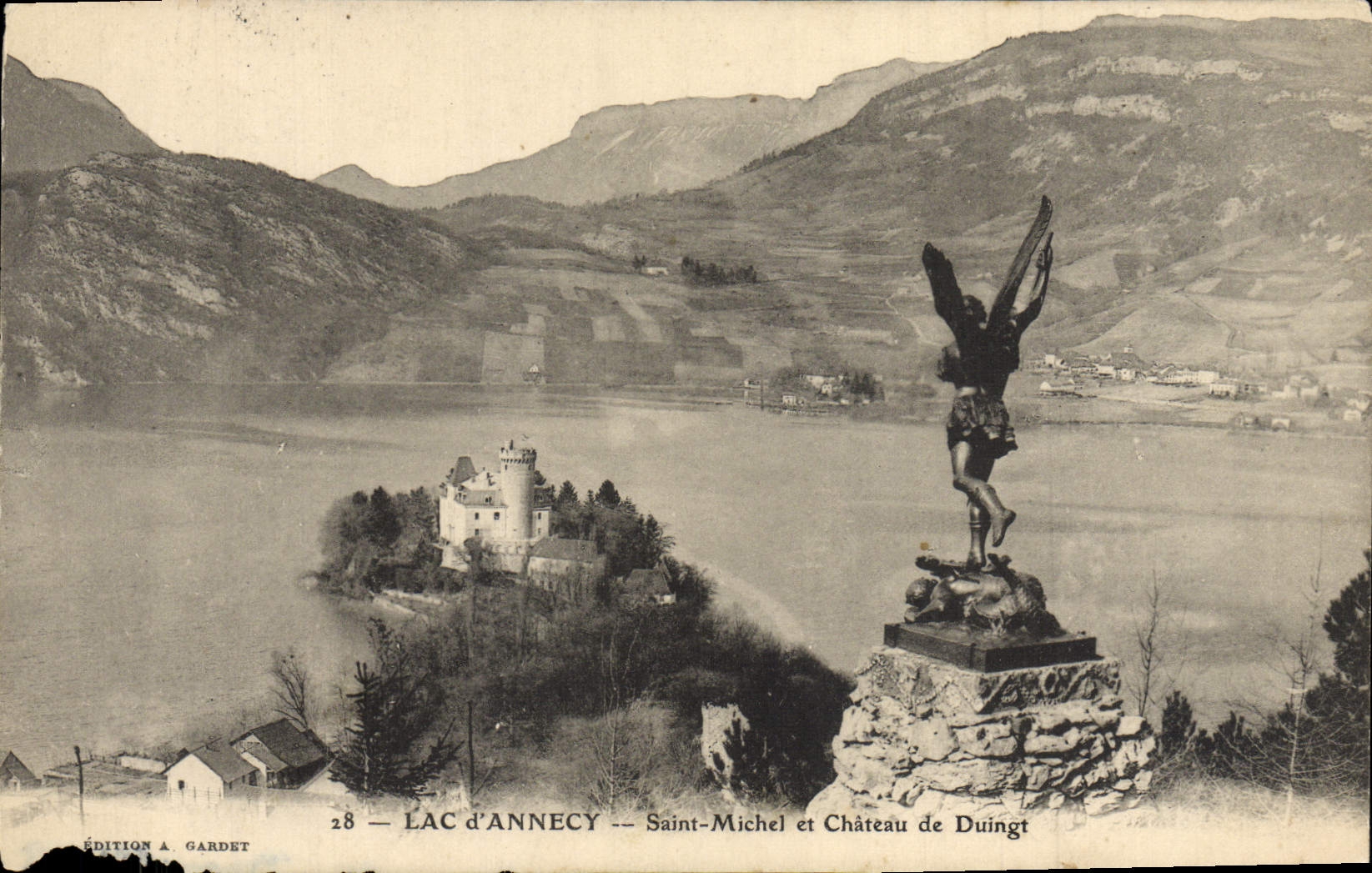Lac d'Annecy — Saint-Michel et Château de Duingt — Édition A. Gardet, n°28