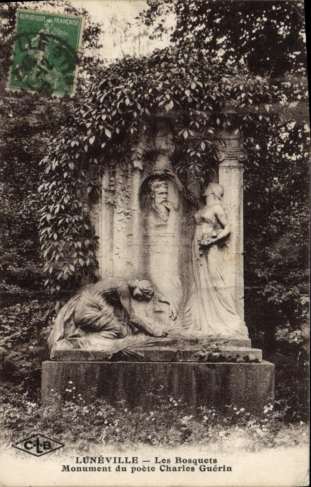 CPA Luneville Les Bosquets Monument du poete Charles Guerin
