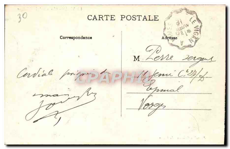 CPA Le Vigan Chausse de la Fabregue  — Rückseite