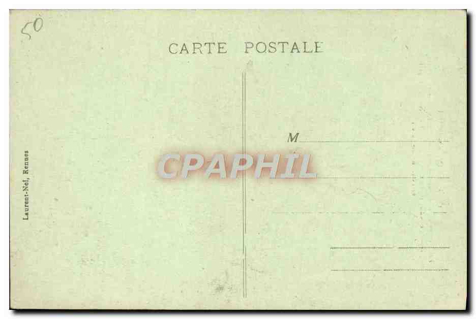 Mont-Saint-Michel — Ansicht der Mauern und Türme — Laurent-Nel, Rennes, Nr. 182 — Rückseite