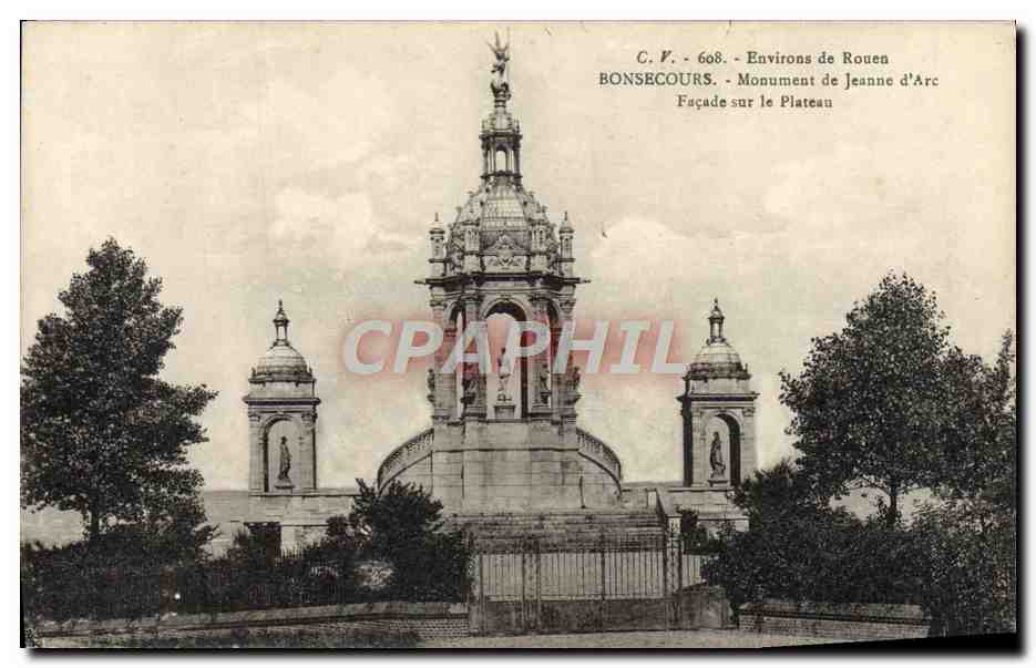 CPA Bonsecours Monument de Jeanne D'Arc Facade sur le plateau