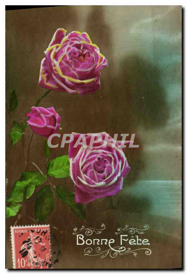 CPA Fantaisie Fleurs Bonne Fete 