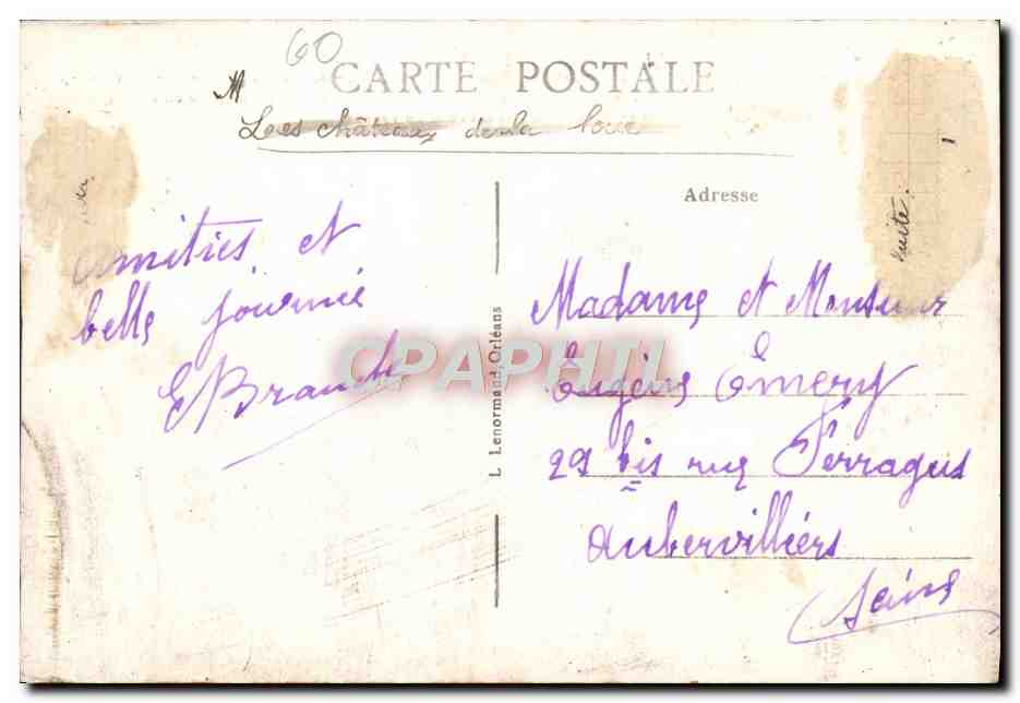 CPA Blois Pont sur la Loire  — Back
