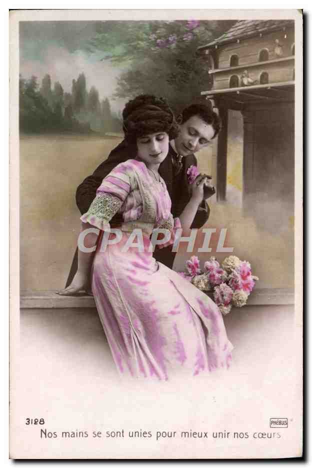 CPA Fantaisie Femme Nos mains se sont unies pour mieux unir nous coeurs 