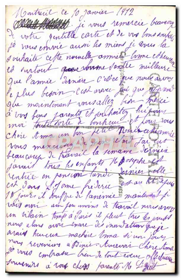 Jeune femme en robe rose — décor floral — éditeur ASTOR n°2228 — Reverso