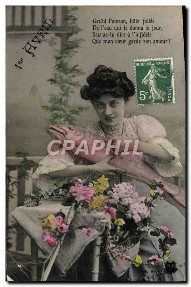 CPA Fantaisie Femme 1e avril