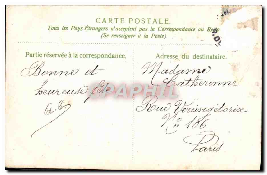 CPA Fantaisie Fleurs Bonne fete — Verso