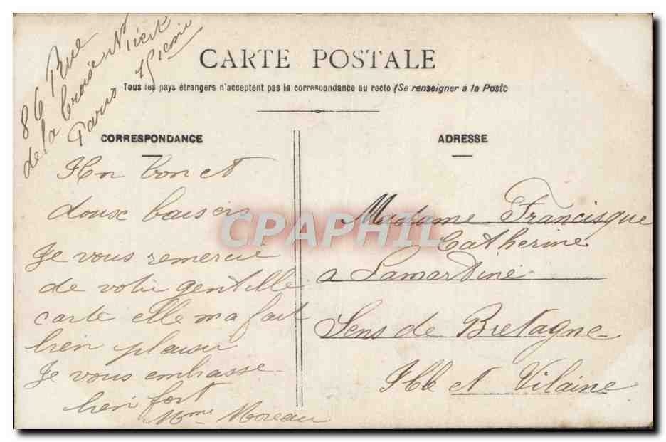CPA Fantaisie Enfant Porte Bonheur Fer a cheval — Rückseite