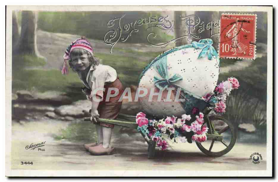 CPA Fantaisie Enfant Paques 