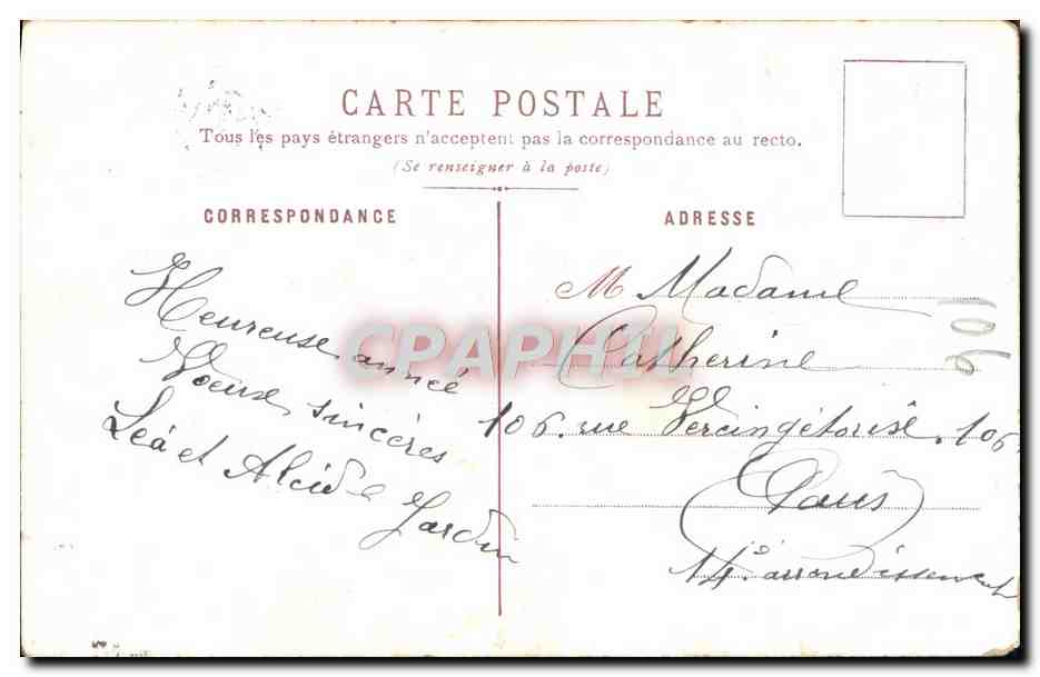 CPA Fantaisie Fleurs Bonne Annee  — Rückseite