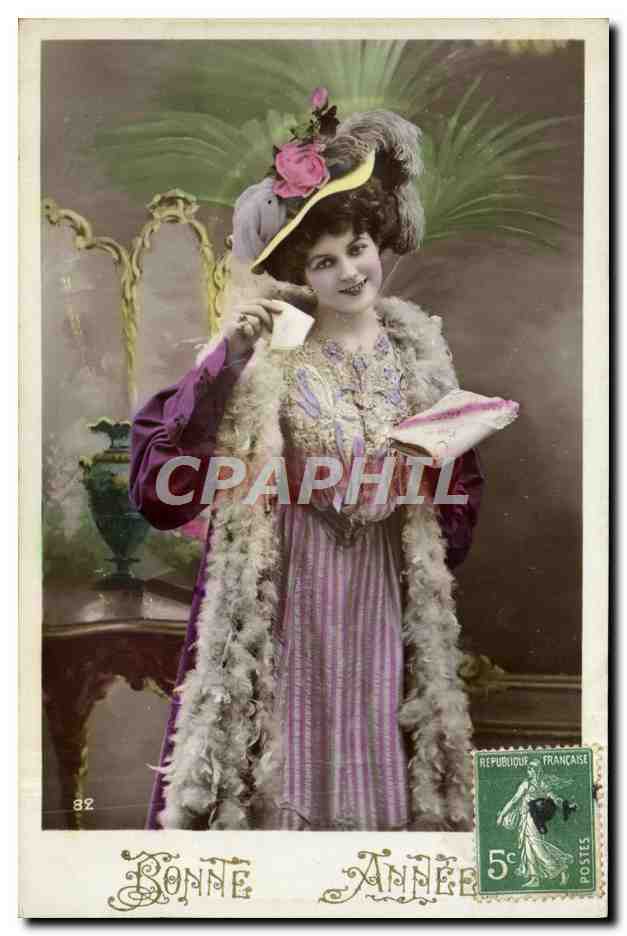 CPA Fantaisie Femme Bonne Annee