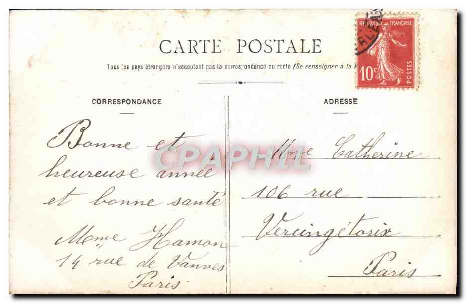 CPA Fantaisie Femme Voeux Sinceres pour votre Bonheur — Rückseite