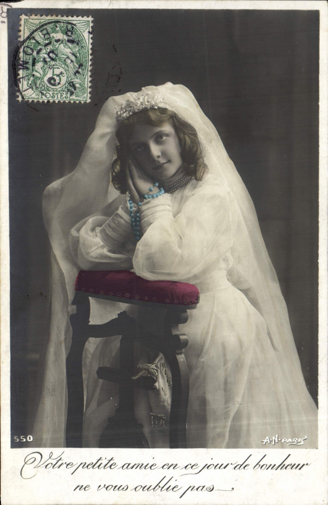 Jeune mariée — portrait — A.N. PARIS n°550