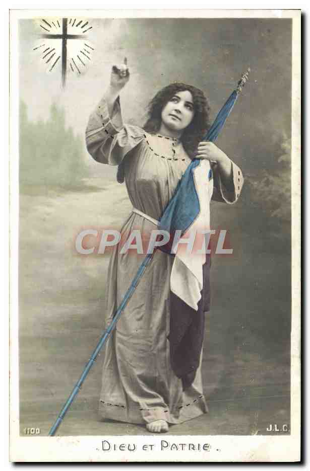 CPA Fantaisie Femme Dieu et Patrie 