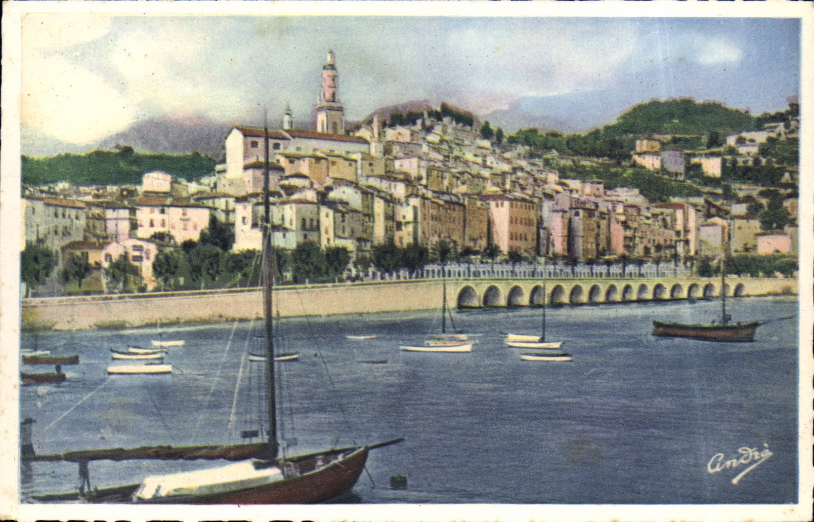 CPA Le Vieux Menton Vu du Port 