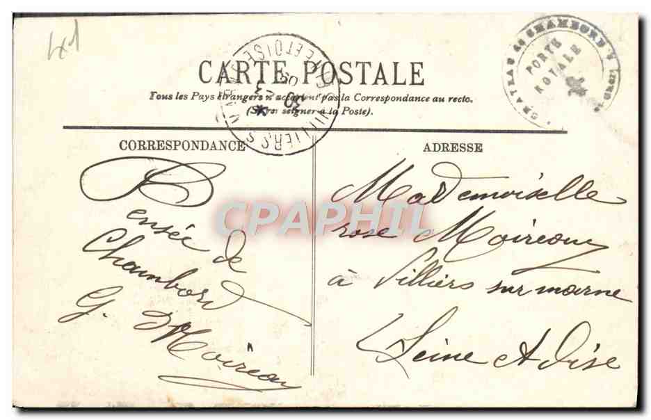 CPA Chambord Chateau — Verso