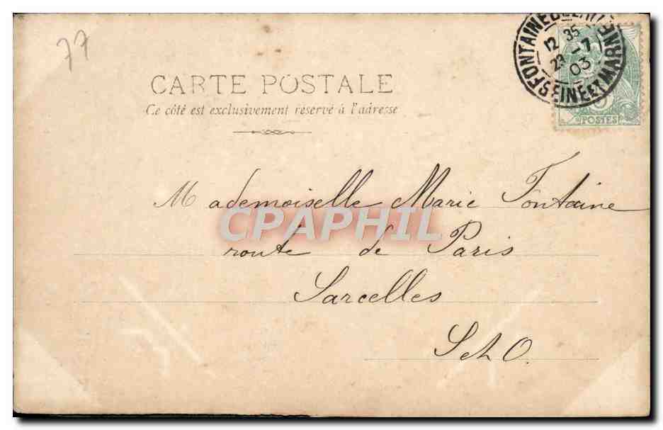 Fontainebleau — Puerta Dauphine — Ambier G.P. — S.I.R. n°418/1 — Reverso