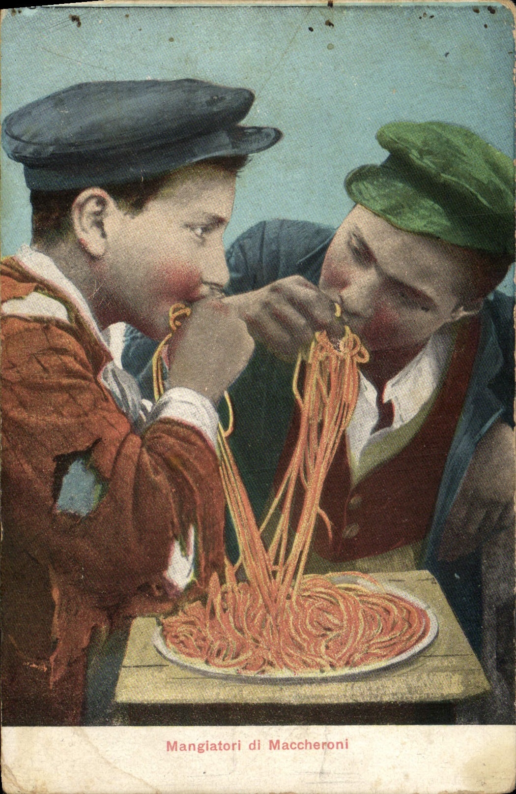 CPA Mangiatori de Maccheroni Folklore Italie 