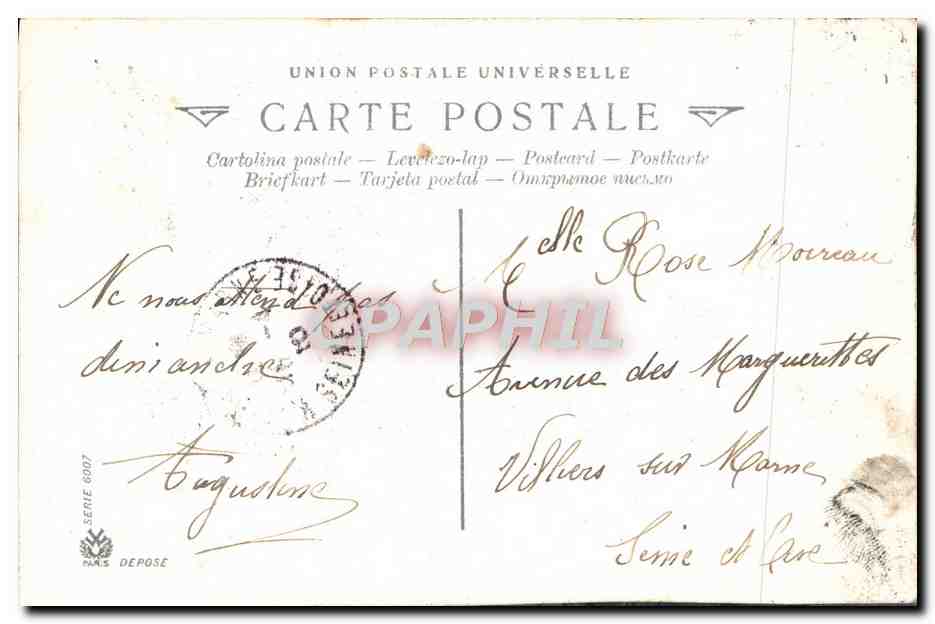 CPA Fantaisie FEmme La Laitiere  — Verso