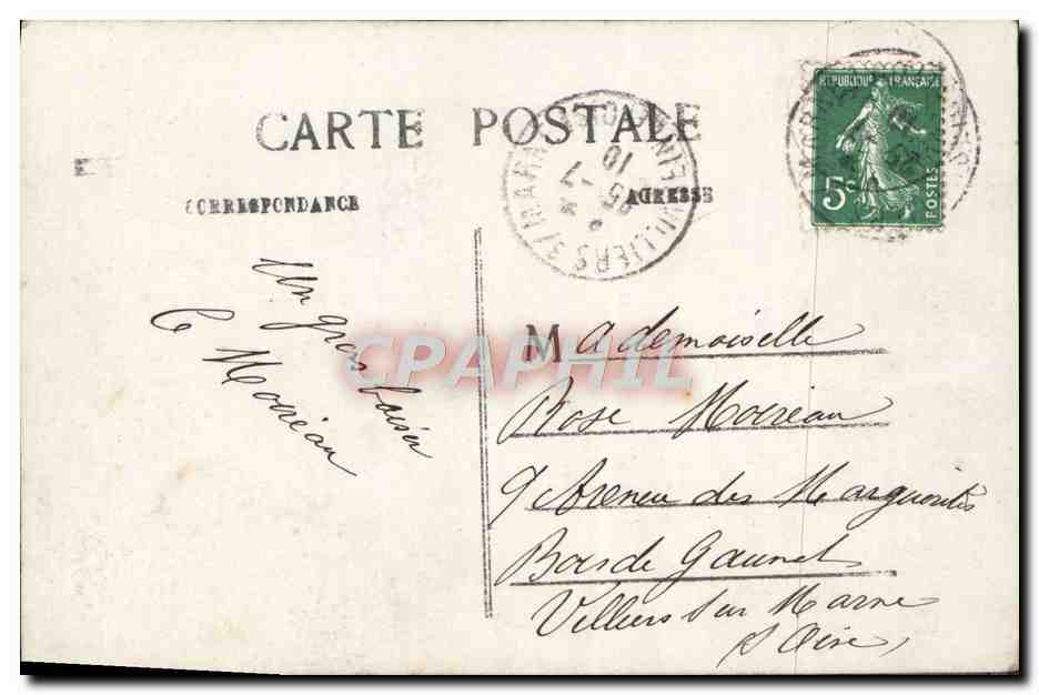 CPA Fantaisie Femme Gage de Bonheur Trefle — Verso