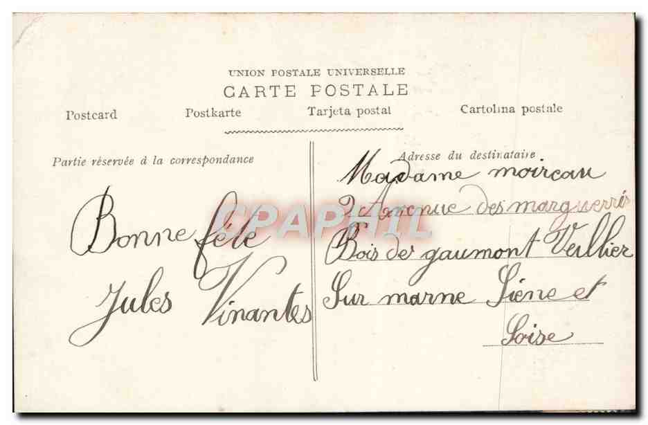 CPA Fantaisie Homme — Verso